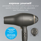 CONAIR INFINITIPRO 1875 Watt FloMotion Pro Hair Dryer, Personalize Your Drying Experience with Adjustable Airflow, Includes Concentrator and Diffuser