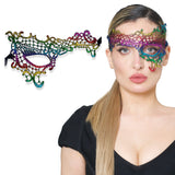 Rainbow Masquerade Mask For Women - Phantom Of the Opera Mask for Masquerade Party, Proms, Photo Shoot, Venetian Party, Mardi Gras, Halloween & Cosplay - Rainbow Color - Made in the USA