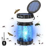 Solar Bug Zapper Outdoor,Cordless Rechargeable Mosquito Zapper, 4200V High Power,Waterproof,Electric Fly Zapper Zapper for Outdoor Home Garden Patio Backyard (1, Crystal Blue)