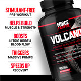 Force Factor Volcano Pre-Workout – Energy & Performance Supplement with Creatine & L-Citrulline – 120 Capsules