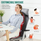 Snailax Memory Foam Massage Seat Cushion - Back Massager with Heat,6 Vibration Massage Nodes & 2 Heat Levels, Massage Chair Pad for Home Office Chair