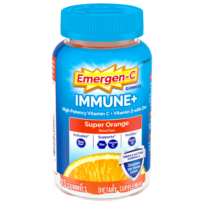Emergen-C Vitamin C 750mg Immune Support Gummies, Orange, 45 Gummies