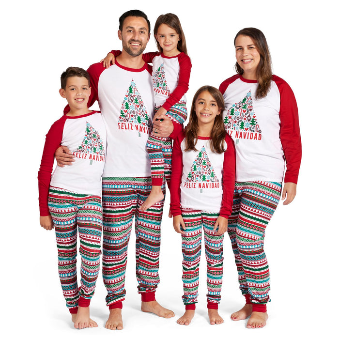 The Children's Place baby girls Family Matching Christmas Holiday Sets, Snug Fit 100% Cotton, Adult, Big Kid, Toddler, Pajama Set, Feliz Navidad, 7 US