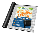 3/4" Square Mesh Plastic Fence Roll (4' x 50' - Black) - Unobtrusive 4 Foot High Temporary Garden Fencing Netting to Protect Plants, Patio, Porch, Yards and Outdoor Spaces from Deer & Animals