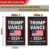 NASIAN Trump Vance 2024 Garden Flag Take America Back Garden Flag Trump Vance 2024 Yard Signs Patriotic American Garden Flags for Outside 12x18 Double Sided Outdoor House Lawn Decorations Banner