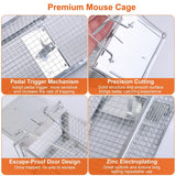 KOCASO Humane Rat Trap, Large 2-Door Mouse Trap That Work for Indoor Home and Outdoor, Catch and Release Live Animal Trap Cage for Squirrel Mice Gopher Vole Chipmunk Raccoon Rodent Groundhog Rabbit