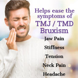 TMJ Relief Products Jaw Massager w/ Unique Warming Mode Option, Patented Ergonomic TMJ Massage Tool, Gentle Vibrating Massage to Soothe Jaw & Neck Pain, Stiffness, Tension, Headaches, FSA/HSA Eligible