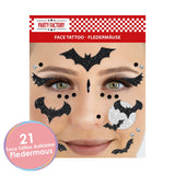 Party Factory Face Tattoo Bat, temporary glitter face tattoo for theme party, Halloween & carnival, children & adults