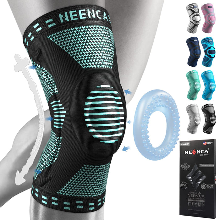 NEENCA Knee Brace for Knee Pain Relief, Medical Knee Support with Patella Pad & Side Stabilizers, Compression Knee Sleeve for Meniscus Tear, ACL, Arthritis, Joint Pain, Runner, Sport- FSA/HSA APPROVED