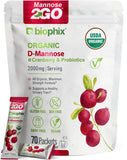 biophix Mannose2GO USDA Organic D-Mannose with Probiotics 2000 mg 70 Packets - Monk Fruit - Cranberry - Supports Urinary Bladder Tract Health and Digestive Well Being