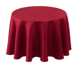 Biscaynebay Textured Fabric Round Christmas Tablecloths 60", Red Water Resistant Fabric Tablecloths for Dining, Kitchen, Wedding, Parties etc Machine Washable