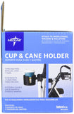 Medline Walker Cup and Cane Holder, Black - Pack of 6, Essential Mobility Aid Accessory for Walkers and Canes, Ideal for Medical Patients, Hospitals, and Nursing Homes