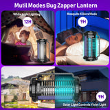 LEMYZO Solar Bug Zapper Outdoor, Upgraded Mosquito Zapper with Smart Light Sensor, 4000mAh Rechargeable Cordless Mosquito Killer with LED Lamp, High Powered Fly Trap for Patio, Backyard, Home,Camping