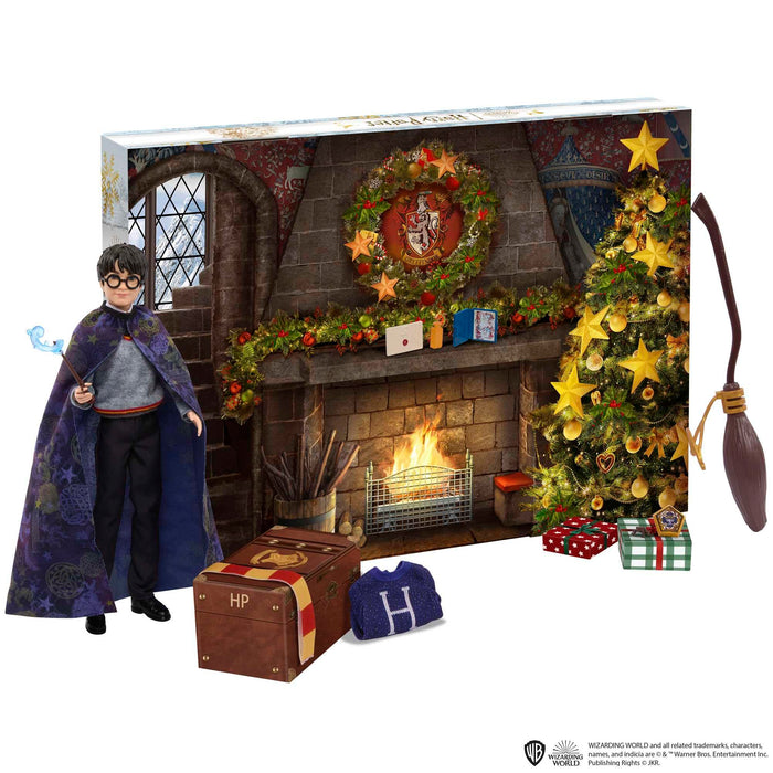 Harry Potter Toys, Gryffindor Advent Calendar fashion doll of about 30 cm and 24 accessories as surprises HND80