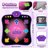 Flooyes Dance Mat for Kids 3-12 Years Old, Bluetooth Electronic Dance Pad, Light-up 8-Button Dance Mat Toys with 5 Game Modes, Christmas Birthday Toys Gifts for 3 4 5 6 7 8 9 10 11 12+ Year Old Girls