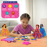 Skillmatics Art & Craft Activity - Poke-in Art Magical Princesses, Mess-Free Sewing Art for Kids, Craft Kits, DIY Activity, Christmas Gifts for Girls & Boys Ages 4, 5, 6, 7, 8, 9