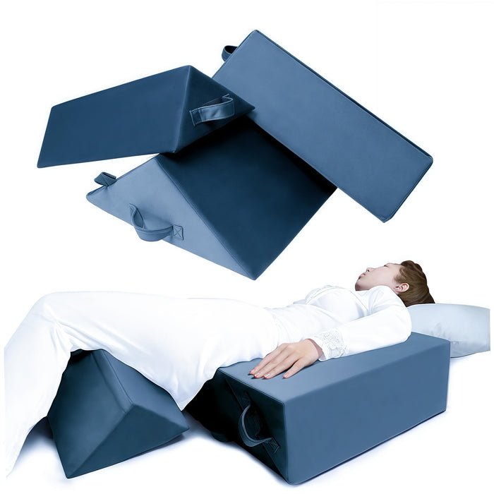 SJFFDP Wedges for Bed Positioning, Side Wedge Pillows for Seniors 3PCS, Multifunction Positioning Wedge Pillow for Sleeping and Back Pain Relief, Wedge Pillow for Bed Sores, Knee Elevated