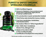 Organic Chlorella & Spirulina Powder Capsules – 3000 mg of Blue-Green Algae – Raw, Vegan Superfood – 100% Pure, Made in the USA