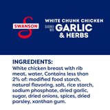 Swanson Garlic and Herbs White Chunk Fully Cooked Chicken, Ready to Eat, Simple On-the-Go Meals, 2.6 OZ Pouch (Case of 12)