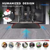 Ruedamann 1.5" Rise Rubber Threshold Ramp, 42.9" Wide Wheelchair Ramp, 2200 Lbs Capacity, Entry Ramp, Curb Ramp with Non-Slip Surface, Door Ramp for Wheelchairs, Scooter, Power Chairs, Driveways