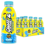 GHOST Hydration Drink, Sour Patch Kids Blue Raspberry - RTD Sports Drinks with Electrolytes for Hydration - Beverage for Athletes - Zero Caffeine & Zero Sugars - 16.9 Fl Oz, 12 Pack