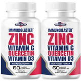 (2 Pack) ImmunoBlaster Zinc Quercetin 500mg with Vitamin D and C Antioxidant Immune Support High Potency Quercetin Zinc Supplement for Men and Women - Gluten, Soy, & Dairy Free - 120 Count (Twin Pack)