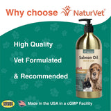 NaturVet – Salmon Oil Skin & Coat Plus Omegas | Supports Healthy Skin & Glossy Coat | Natural Source of Omega-3 & 6 Fatty Acids | for Dogs & Cats (17 oz Oil)