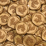 UNIQOOO Wax Seal Stickers - Eucalyptus Wedding Invitation Envelope Seal Stickers, 100 Pcs Self- Adhesive Antique Gold Stickers, Perfect for Invitation, Christmas, Gift Wrapping, Party