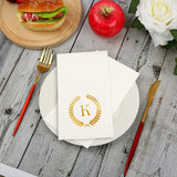 200 Pack Monogrammed Disposable Napkins Gold Foil Letter K Guest Napkins Initial Disposable Hand Paper Towels for Wedding Engagement Baby Shower Party Home Kitchen Bathroom Dinner Decorative Towels