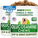 Glucosamine Chondroitin Dog Hip & Joint Supplement - Joint Pain Relief - Hip & Joint Chews for Dogs - Joint Support Large Breed - Senior Doggie Vitamin Pills Joint Health - (240 Treats - Bacon)