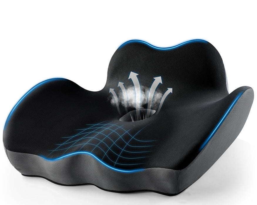 Premium Orthopedic Seat Cushion,X Large Breathable Office Chair Cushion - Enhanced Hip & Tailbone Support,Pressure Relief Sciatica & Leg Relief Let 8+ Hour Sitting Comfort, for Office/Game/Wheelchair