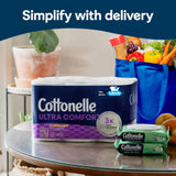 Cottonelle Ultra Comfort Toilet Paper with Cushiony CleaningRipples Texture, 24 Family Mega Rolls (24 Family Mega Rolls = 108 Regular Rolls) (4 Packs of 6), 296 Sheets per Roll, Packaging May Vary