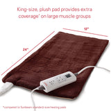 Sunbeam XL Heating Pad Bundle for Back, Neck and Shoulder Pain Relief with Auto Shut Off and 6 Heat Settings, Extra Large 12 x 24, Green and Burgundy