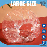 LEOBRO Large Disposable Shower Caps, 60PCS Shower Caps for Women Disposable, Clear Plastic Hair Caps, Plastic Shower Cap, Thick Waterproof Plastic Cap for Hair Treatment, Travel, Large Size 19 INCH