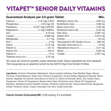 NaturVet VitaPet Senior Daily Vitamins Plus Glucosamine, Dog Multivitamin Supplement, Chewable Tablets, Time Release, Made in The USA with Globally Source Ingredients 180 Count