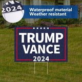 Probsin Trump Vance 2024 Yard Sign Double Sided 16" x 24" President Trump Vice President Vance MAGA Signs Voted for Trump Vance Outdoor Decorations for Lawn, Garden, Window, Party Supplies (Blue)