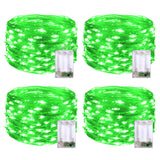 JMEXSUSS 4 Pack 50 LED Green Fairy Lights Battery Operated: 16.1ft Green Halloween Fairy Lights Indoor Outdoor Waterproof - Green Christmas Lights for Bedroom Garden Party Decorations