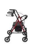 Drive Medical RTL10261RD Foldable Rollator Walker with Seat - Adjustable Handles and Seat, Red