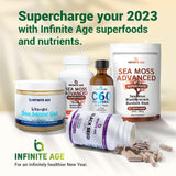 INFINITE AGE: Sea Moss Advanced - High-Potency Vegan Superfood with Bladderwrack and Burdock Root - 60 Capsules - Overall Health and Immunity Support - Made in The USA - Purity Transparency