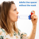 Fivepropy Handheld Spacer for Kids and Adults Includes Child Mask & Adult Blue