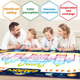 Jasonwell Aqua Water Doodle Mat 48 x 36 Inches Large Magic Drawing Doodling Mat Coloring Mat Educational Toys Christmas Birthday Gifts for Kids Toddler Boys Girls Age 2 3 4 5 6 7 8 Year Old (Galaxy)