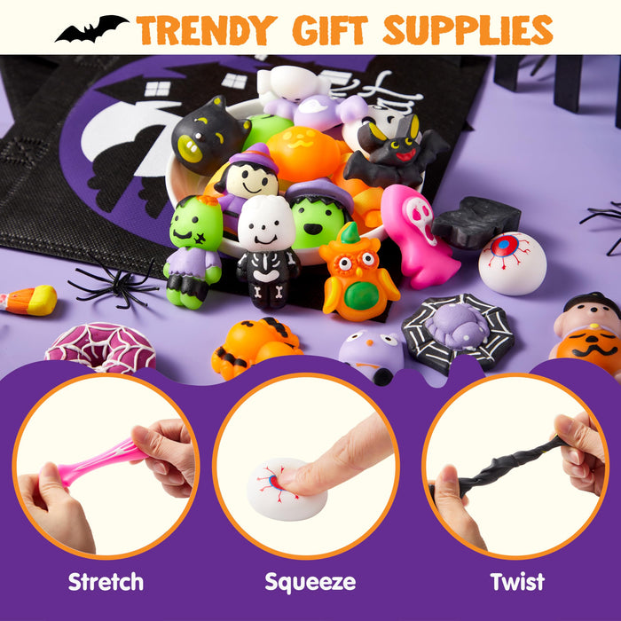 JOYIN 24 Pcs Halloween Mochi Squishy Toys, Halloween Classies Character Squishy Toys for Halloween Christmas Party Favors, Boys & Girls Birthday Gifts, Classroom Prize, Goodie Bag