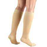 Truform Short Length 20-30 mmHg Compression Stockings for Men and Women, Reduced Length, Closed Toe, Beige, Large