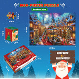 Jigsaw Puzzle Advent Calendar 2024 Christmas Puzzles for Kids and Adults 1008 Pieces Puzzles in 24 Boxes for Countdown Christmas Gifts for Boys Girls Men Women - Christmas Carnival(27.56 x 19.68 Inch)