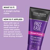 John Frieda Frizz-Ease Straight Fixation Styling Creme, 5 Ounces, Straight Hair Product for Smooth, Silky, No-Frizz Hair, Pack of 2