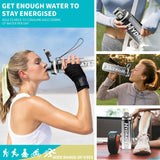 Water Bottle, 32 oz Motivational Water Bottles with Time Marker-Tritan & BPA Free, Sports Water Bottle with Time to Drink & Strap, Wide Mouth, Leakproof -Gift for Christmas Gym Fitness & Outdoor