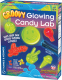 Thames & Kosmos Groovy Glowing Candy Lab STEM Kit | Make Glow-in-the-Dark Candies, Ice Cubes | Explore Luminescence & Chemistry of Gummies | Cool Shapes, Flavors, Safe to Eat | Includes LED Flashlight
