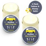 Vanmans Tallow and Honey Balm (2 oz) - 2 Pack - Beef Tallow Grass Fed Honey Balm w/Vitamins A, K, D, E, & Essential Oils – Beef Tallow Moisturizer - Head to Toe Skincare w/Grass Fed Beef Tallow