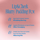 FWEE Lip&Cheek Blurry Pudding Pot | Faded Moment - Feel'n | Makeup Blush, Buildable Lightweight, Multi-Use Soft Matte Finish | 5g