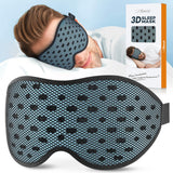 LitBear Breathable Sleep Mask, 3D Eye Mak Sleep for Side Sleepers Women Men, Light Blocking Sleeping Mask with Adjustable Strap, Soft Lightweight Eye Cover for Travel, Night Work, Nap -Ice Blue